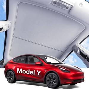 lot 6222 image: Wigoo for Tesla Model Y Accessories Sunshade Roof, Interior Gray