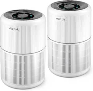 lot 6223 image: 2 Pack Air Purifier for Home Bedroom with H13 True HEPA Filter for Smoke, Smokers, Dust, Odors, Pollen, Pet Dander  Quiet 99.9% Removal to 0.1 Microns  White
