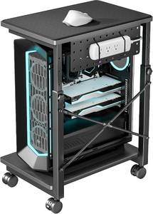lot 6233 image: ARES WING Height Adjustable Computer Tower Stand Fits 21.7-33.5