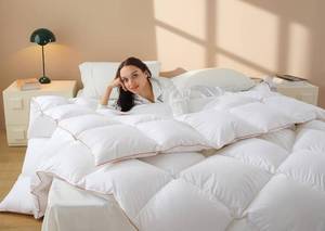 lot 8152 image: Feather Down Fiber Comforter King Size,100% Cotton Duvet Insert