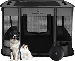 lot 8158 image: ROMANTIC BEAR Dog Playpen,Foldable Pet Puppy Cat Playpen,L(40x32x24)