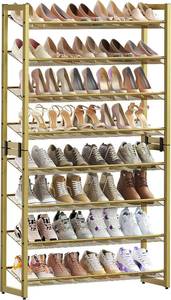 lot 8167 image: SONGMICS Metal Shoe Rack, 8-Tier Shoe Organizer, Holds 32-40 Pairs