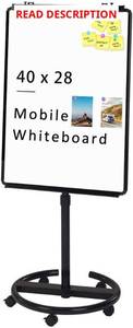 lot 8213 image: $136 VIZ-PRO ECO Magnetic Mobile WhiteboardFlipchart Easel, Black, 28 X 40 Inches