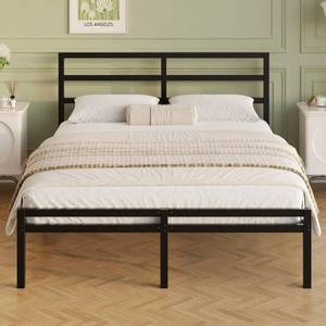 lot 8221 image: Lutown-Teen 12 Inch Queen Bed Frame with Headboard and Footboard