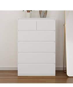 lot 614 image: 24 Drawer Dresser Handle Free Storage Chest Minimalist Easy Assembly24 Drawer Dresser, Handle-Free, 2 Small  4 Large Drawers, Minimalist Storage Chest, Easy Assembly - Retail $265