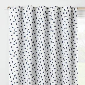 lot 639 image: 42W x 95L Dot Kids Blackout Window Curtain Panel Navy - Pillowfort - Retail $50