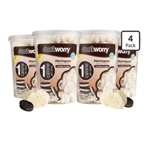lot 673 image: Dont Worry Meringue Cookies, Cookies & Cream Healthy SnacksLow Sugar Candy with 1 Calorie per Piece  Keto Friendly Gluten Free Dessert and Healthy Snacks For Adults  - Retail $30
