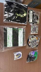 lot 693 image: 2pk of Beetlejuice Character Birthday Decoration set including Tablecloth, stickers, balloons and more  - Retail $0