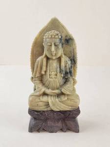 lot 95 image: Carved Stone Seated Buddha Figurine 6
