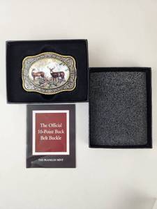 lot 135 image: The Franklin Mint Belt Buckle Official 10-Point Buck Sportsman Year