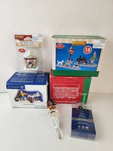lot 150 image: Christmas Lot Lemax Puppy Parade 33617, Scouts Home 34098, Department 56 Whos Walking Who