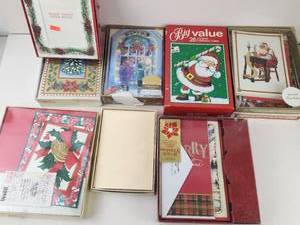lot 156 image: Christmas Card Lot Hallmark Carlton Creative Papers Big Value Boxed Sets Vintage to Now