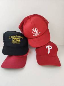lot 163 image: Lot of Caps Incl. El Dorado Springs Missouri Trucker and Phillies P Cap