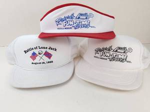 lot 166 image: Vintage Hats Richards Fun-Time Tours Inc Osceola MO Caps and Visor Lot of 3