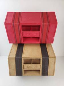 lot 200 image: Rolykit Storage Cases Lot of 2 Red and Tan