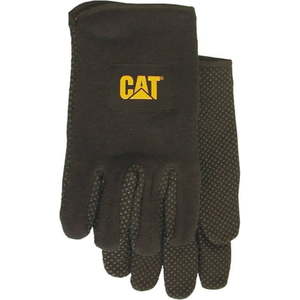 lot 122 image: CAT Men s IndoorOutdoor Dotted Jersey Work Gloves Black L 1 pair