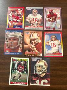 lot 165 image: Joe Montana San Francisco 49ers Trading Cards Lot of 8