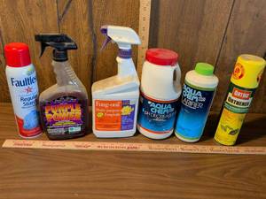 lot 4 image: Lot of 6 Cleaning and Pool Care Products Faultless Starch Purple Power Fungonil Aqua Chem Ortho