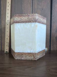 lot 26 image: Hexagonal Planter Box Cork Trim White Interior