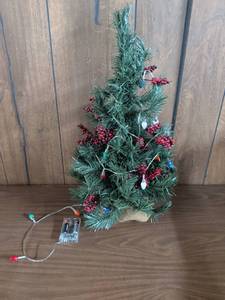 lot 43 image: Artificial Christmas Tree with Battery Operated String Lights