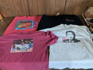 lot 45 image: Lot of 4 Graphic T-Shirts KMUW 89.1 Wichita Public Radio 7 Olans Casino