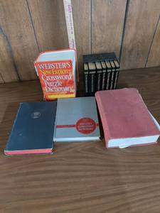 lot 101 image: Websters Dictionary Lot of 11 Books Incl. Crossword Puzzle & Elementary