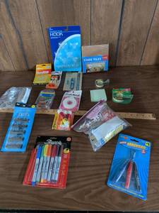 lot 142 image: Mixed Office Supply Lot Sharpie 8 Ultra Fine Markers Jot 10 pc Binder Clips