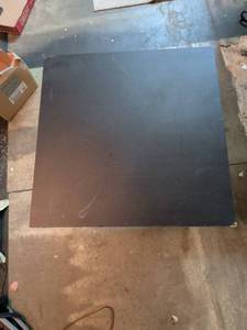 lot 213 image: Square Table with Black Top and Silver-Toned Legs