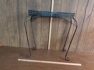lot 219 image: Black Plant Stand with Curved Scroll Legs
