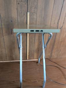 lot 223 image: Folding Tray Table with 2 Outlets and Power Cord