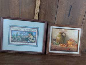 lot 289 image: Framed Wall Prints Lot of 2 Well Begun Is Half Done and Cherry Still Life