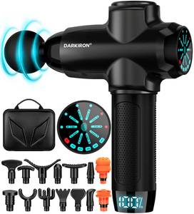 lot 481 image: DARKIRON Deep Tissue Percussion Massage Gun 15 Massage Heads Black