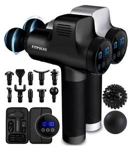 lot 508 image: FitPulse Massage Gun Deep Tissue Percussion Massager 30 Speed 10 Heads