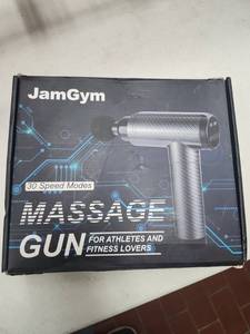 lot 524 image: JamGym Massage Gun 30 Speed Modes w Charger and Mesh Bag