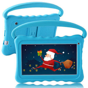 lot 402 image: UJoyFeel 7 Inch Kids Tablet PC KIDS705KIDS701A w Blue Silicone Case