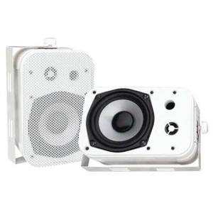 lot 420 image: Pyle PDWR40W Outdoor Waterproof Speaker System 400 Watts Peak Power Pair White