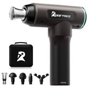 lot 468 image: Rooftree Elite Percussion Massage Device w 4 Attachments, Adapter & Case