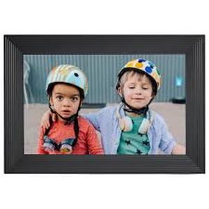 lot 501 image: Aura Digital Photo Frame with Black Textured Frame, Power Adapter and Cable