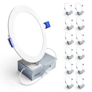 lot 506 image: Ensenior 10 Pack 6in Slim Recessed LED Light 12W 1050 Lumen