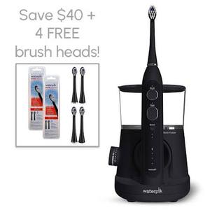 lot 516 image: Waterpik Sonic-Fusion 2.0 Flossing Toothbrush w Base, Travel Case & Adapter