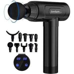 lot 523 image: TioA Deep Muscle Massage Gun 2600mAh 10 Heads 30 Levels 3200RPM w Case