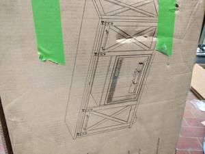 lot 553 image: Muskoka 58in Electric Fireplace Media Console w X-Panel Doors (No Insert)