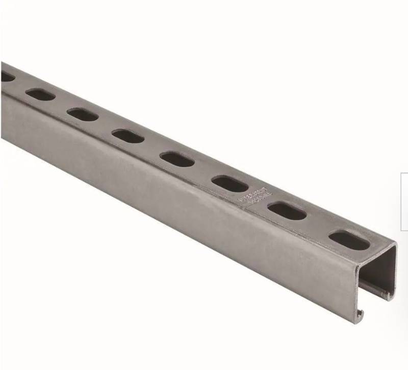 lot 21136 image: 10ft Slotted Steel Channel Framing Rail with Mounting Holes - 2 pack  - Retail $120