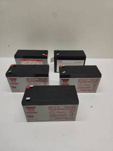 lot 7 image: Yuasa NP7.5-12 12V 7.5Ah Valve Regulated Lead Acid Battery Lot of 5