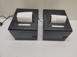 lot 33 image: Lot of 2 Thermal Receipt Printers Caysn CB810-USB AP808-USB 80mm