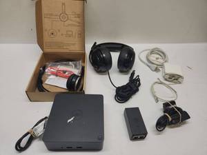 lot 42 image: Dell Dock Station with Headphones, Cables and Power Supply