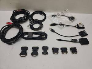 lot 46 image: Computer Cable Adapter Bundle HDMI Ethernet DVI USB 6 Adapters