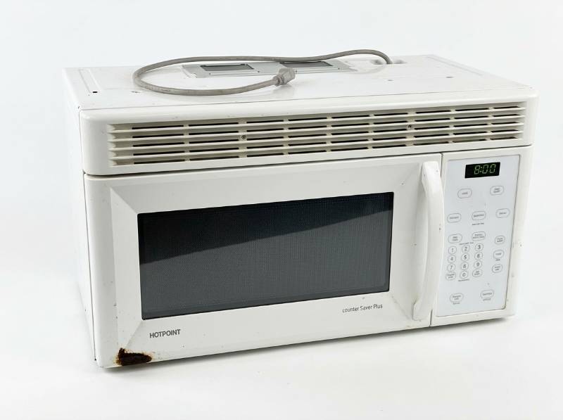 lot 4061 image: Hotpoint RVM1435WD Over-the-Range Microwave Oven