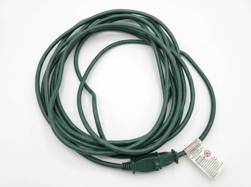 lot 64198 image: Green Extension Power Cord with Outlet Adapter