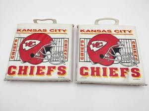 lot 8201 image: 1993 Kansas City Chiefs NFL Stadium Seat Cushions Set of 2 KR Industries